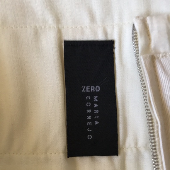 Zero oyster large woven polka dot white lined cotton skirt with front pleats EUC - Picture 6 of 7